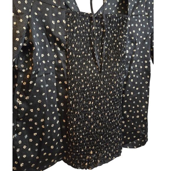 Lush Women’s Blouse XXL Black White Floral Long Sleeve‎ Top - Picture 6 of 9